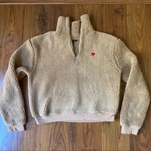 TopShop Nordstrom Cropped Quarter Zip Fleece